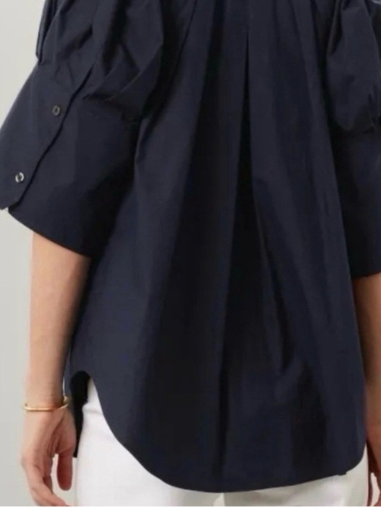 A.L.C. Chloe Blouse In Navy Blue Size 4 - Picture 3 of 9